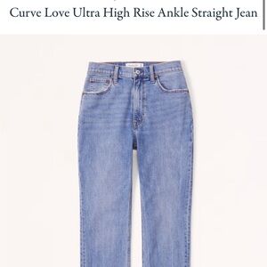 A&F Curve Love Ultra High Rise Ankle Straight Jean 29/8